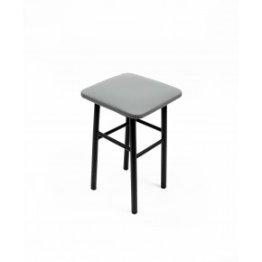 Табурет ВВР Классик серый/черный, экокожа